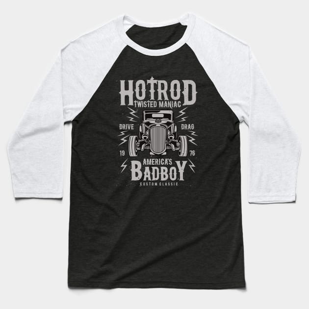 Classic Hot-Rod Racing Car Baseball T-Shirt by ChapulTee